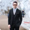 Abiti da uomo giacca da fumo invernale marrone tweed tweed largo bavani a punta slim fit terno maschilino costume homme 3pieces