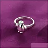 Cluster Rings Fashion 925 Serling Sier Jewelry Clear Cubic Animal Мотивы Женщины звонят роскошные оптовые капли Dhubd