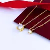Halsband guldkedjor designer juvelery diamanthalsband för kvinna charm rostfritt stål smycken som inte bleknar fyra klo diamanthänge