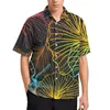 Erkekler Sıradan Gömlekler Altın Ginko Biloba Baskı Plajı Gömleği Hawaii Trend Bluuses Erkekler Büyük Boyut 3xl 4xl