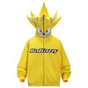 Kakazy Street Fashion Brand Full Zipper Sonic couple Anime Cartoon Zipper Sweater Blue Coat