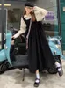 Lässige Kleider Vintage Slip Kleid Frauen Preppy Style Cordeloy Elegant ärmellose koreanische Mode Loose Female Robe