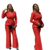 Red Beading Women Wedding Suit Slim Fit Custom Made Blazer Sets 2 Pieces For Guest Wear Mother Of The Bride Pants Suits