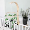 Panda Bed Bell Baby Rattle Toy 0-12 Months Wooden On The Bed Newborn Music Box Bed Bell Hanging Toys Crib Decoration Gift HKD230817