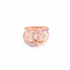 Anelli a grappolo placcati 14k rosa in oro rosa geometrica svuoto fiore per donna fascino classico banchetto 585 gioielli viola