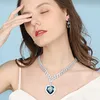 Hänge halsband film titanic hjärta av havet halsband form kristall kvinnliga smycken älskare par valenties dag födelsedagspresent