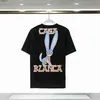 メンズTシャツ夏のカサブランカカップルTシャツ塗装ウサギの手紙文字メンズとレディースのカジュアルショートスリーブTシャツHKD230817