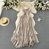 Casual Dresses Summer Bandage Beach Chiffon Dress Women Fashion Sleeweless Backless Two-Piece Korean Style Evening Corset Slip