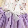 Robes de fille bébé filles barboteuse robe d'été décontracté maille volants imprimé combinaison sans manches pour nouveau-né 3-24 mois pâques