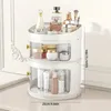 Organisateur de maquillage de vanité transparente pour les soins de la peau et les cosmétiques - tient à paupières, pinceaux, rouge à lèvres, poudres, vernis à ongles - parfait pour la commode, la chambre et la salle de bain