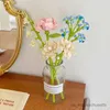 Block Simulering Flowers Buliding Block Home Bouquet Decoration 3D Model Diamond Blocks B Creative Assembly Toy for Children R230817