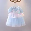 Girl's Dresses Girls 'Summer 2023 New Fashionable Summer Children's Clothing Baby Girl' Princess Dress Fluffy Yarn Children's Dress R230816