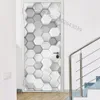 벽 스티커 PVC 꽃 형상 도어 스티커 현대 3D 초록 실버 라인 벽지 흰색 문 셀프 접착제 장식 230816