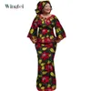 New African Loose Kanga Dresses for Women Dashiki Traditional 100 Cotton Top Skirt Set of 3 pieces Clothing WY2372