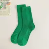 Sokken dames medium buis sokken dames sokken katoenen sokken stapel sokken dubbele naald sokken voor de veer en zomerkleuren horizontale en verticale strepen ins