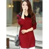 Women's Sweaters Turn-down Collar Sweater Dress Women Pullover Medium-Long Print Basic Ropa Mujer Wool Cashmere SW519