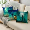 Pillow Case Halloween Horror Night Dypkin Witch Cemetery Printed Wzór Sofa Poduszka Okładka Domowa Dekoracja Party SAMAT SAM SAM HKD230817