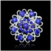 Pinos broches Hollow Out Crystal Heart Flor For Women Suit Color Rhinestone Jewelry Pin Salflef Fuckle Acessórios Drop Drop Dhpqd