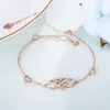 Anklets Silver 925 Anklets Women Infinity Heart Leg Bracelet Cubic Zirconia Rose Gold Foot Chain Summer Beach Stijlvolle sieraden Gift 230816