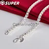 Colares de pendentes 925 Sterlsilver 4mm 18 polegadas Colar de corrente de caixa para homens Mulheres Jóias de moda de Weddengagement J230817