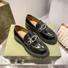 منصات الأحذية الفاخرة للنساء غير الرسميات Leather Loafer متداخلة G- منصة الجلود المتسكع