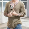 Men's Sweaters Spring And Autumn Pullover Sweater V-neck Wool Woven Thin Base Shirt