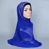スカーフ120pcs/lot plain女性アラブクリスタルキラキラと綿のブレンドスカーフショールパシュミナ/イスラム教徒ヒジャーブロングラップ