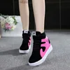 Boots Comemore Sneakers Women Spring 2022 Casual Wedges Black Basket Femme High Top Women's Sports Vulcanize Shoes Platform Boots Red T230817