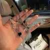 Anhänger Halskette Koreanische Mode Purpur Kristall Herz Anhänger Halskette für Frauen Schwarzes Kristallmädchen Coole Schlüsselblattkette Y2K Ästhetischer Schmuck Teil J230817