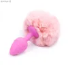 Anal Toys Slicone Butt Plug Hairy Bunny Tail Rabbit Tail Smooth Anal Plug Cosplay Cute Sex Toys for Women Erotic Adult Toys Sex Products HKD230816