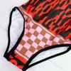 Baby Bikini Cross Strap Girls Swimwwear Designer une pièce lettre Plaid Printing Kid Beach Supplies Taille 80-150 cm Juin27