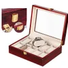 Pudełka biżuterii 10 automatów do obserwacji Organizator 12 siatki drewno 2 3 5 6 gniazdo zegarki na stojak na biżuterię Wyświetlacz drewniany pudełko prezentowe 230816
