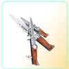 Ak47 Cifle Gun en forme de couteaux pliants automatiques 440 Blade Wood Pocket Pocket Tactical Flip Camping Outdoors Survival Couteau avec LED6485873
