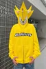 Kakazy Street Fashion Brand Full Zipper Sonic couple Anime Cartoon Zipper Sweater Blue Coat