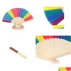 Вечеринка охватывает новое прибытие китайского стиля Colorf Rainbow Складная рука вентиляторы Favors Souvenirs раздача для гостя 70 шт.
