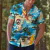 Camisas casuales para hombres hawaiian wear playa patrones de dibujos animados personalizados ropa de fiesta al aire libre