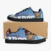 Diy Shoes Men's casual shoes Women's outdoor shoes Custom Shoes Dark green shoe edges and blue background pattern