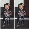Cosplay Umorden Baby Skeleton Costume Ganer Outfit Fooodie Saltie Shoodie Infant Toddler Purim Halloween Spot Abito 230818