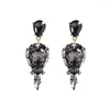 Dangle Earrings Luxury Water Droplets Gemstone Drop for Women Zinc Alloy VintageEarring