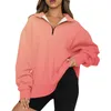 Damen Hoodies Mode lässig warm warmes Sweatshirt Langarm V Hals weiche Verlaufsfarbe Reißverschluss Pullover Frauen Damen Sportweste