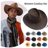 Bérets Cowboy Caps High Crown Bonne respirabilité Men Men de costume de Brim Sombrero spécial pour l'été extérieur