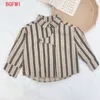 Kleidungsstücke Frühling Korean Kinder Herbst Kids Boys Casual Weste Striped Shirt Pant 3 PCs Set Baby Kleinkind Blazer Anzug 18y 230818