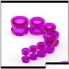 Plugs Tunnels Wholesale 1 Set 8pcs Gauges Soft Sile Body Jewelry Sagers MTI Couleurs Taille de 212 mm JLUKA RW3RE DROP DIVINE DHREF