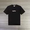 Camisetas masculinas Black Simple respirável diariamente papel homens T-shirt letra de alta qualidade Moda de verão impressa Camiseta de manga curta solta