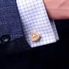 Манжеты ссылки на рубашку рубашки KFLK для мужского дизайнерского бренда Crystal Gold-Color Link Кнопка мужской высококачественной роскошной свадьбы 230818