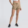 2023New femmes shorts de sport pantalons de yoga décontractés Cinchable cordon de serrage pantalons courts tissu doux course pantalons de survêtement Fitness formation pantalons Nake-Feeling tiroirs