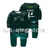 Rompers Baby Boys and Girls Pure Cotton Jumpsuit Summer Racing Car Aston Martin Team Alonso 14 Driver Bebe Crawling 230817