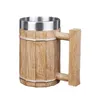 Mugs Barrel Bière Tasse 600 ml Piette centrale Portable Vintage Grande capacité Café de nouveauté polyvalente pour Pub Camping Cafe KTV Home