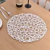 Tableaux de table coussins de chaleur Isolation Placemats Hollow Mat rond Round Rattan Placemat Pads Dingel Varelle Course Course Home Table Décoration Cuisine Restaurant Supplies