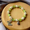 Charm Bracelets Green Opal Pearl Butterfly Beaded Bracelet Simple Temperament Wild Ins Niche Design #YXS18